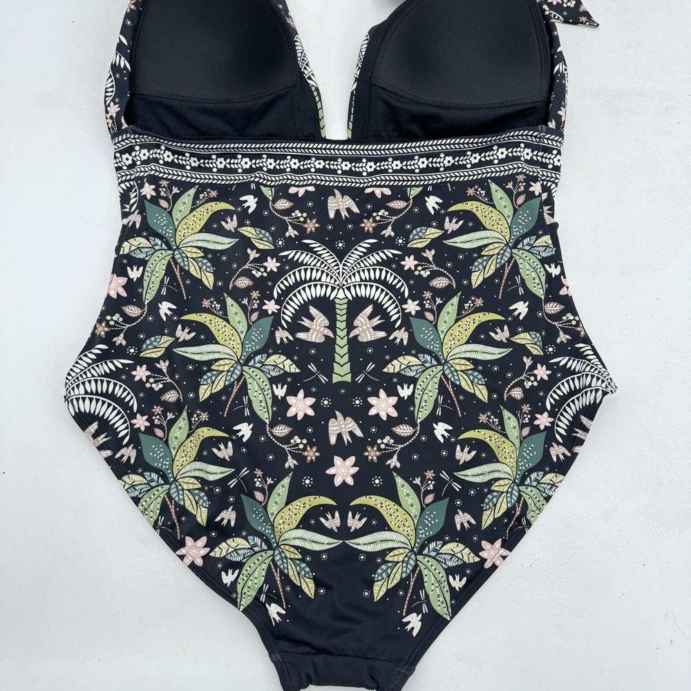 Boden Black Palm-Print Halter One-Piece Swimsuit - Picture 3 of 10